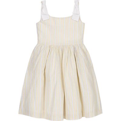 Hope & Henry Hope & Henry Kids' Linen Bow Shoulder Dress
