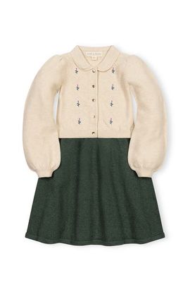 Hope & Henry Hope & Henry Kids' Organic Button Front Collared Sweater Dress