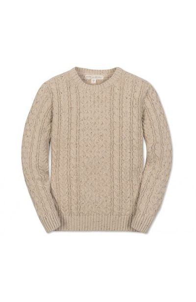 Hope & Henry Hope & Henry Kids' Organic Cable Knit Fisherman Sweater