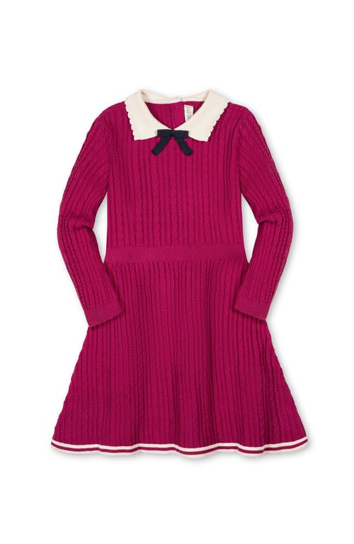 Hope & Henry Hope & Henry Kids' Organic Collared French Cable Sweater Dress