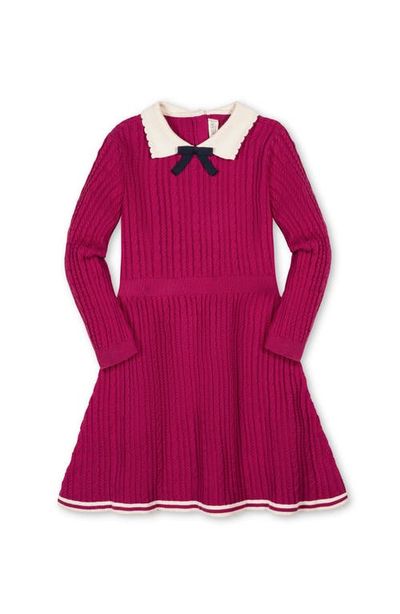Hope & Henry Hope & Henry Kids' Organic Collared French Cable Sweater Dress