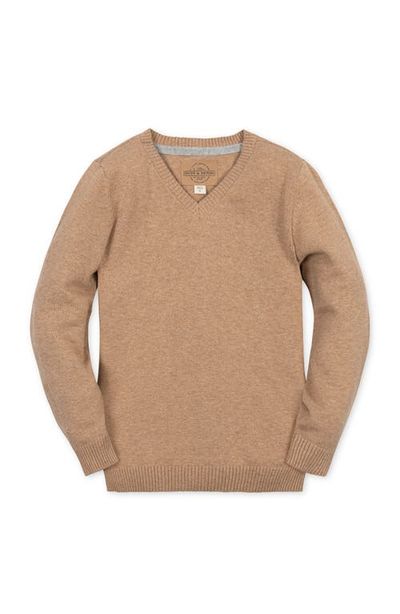 Hope & Henry Hope & Henry Kids' Organic Cotton V-Neck Elbow Patch Sweater