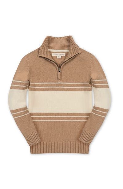 Hope & Henry Hope & Henry Kids' Organic Half Zip Stripe Sweater