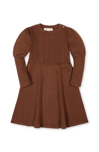 Hope & Henry Hope & Henry Kids' Organic Long Sleeve Cable Bodice Sweater Dress