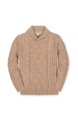 Hope & Henry Hope & Henry Kids' Organic Long Sleeve Shawl Collar Cable Sweater