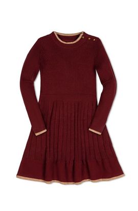 Hope & Henry Hope & Henry Kids' Organic Mock Neck Flounce Hem Sweater Dress