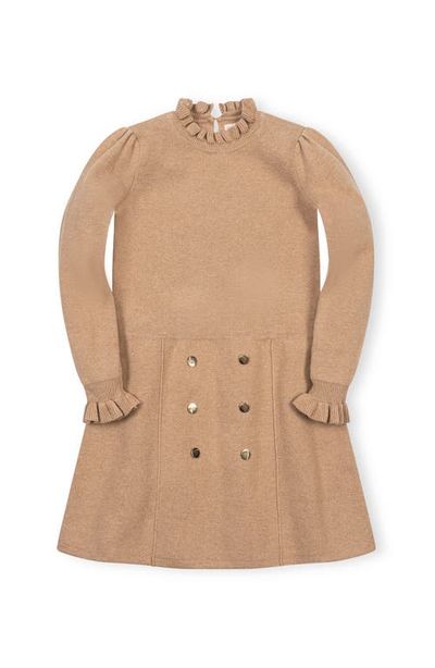 Hope & Henry Hope & Henry Kids' Organic Mock Neck Ruffle Edge Sweater Dress