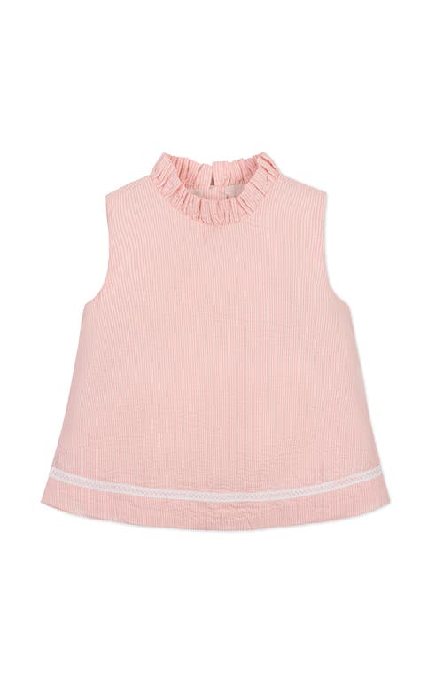 Hope & Henry Hope & Henry Kids' Organic Ruffle Neck Seersucker Top