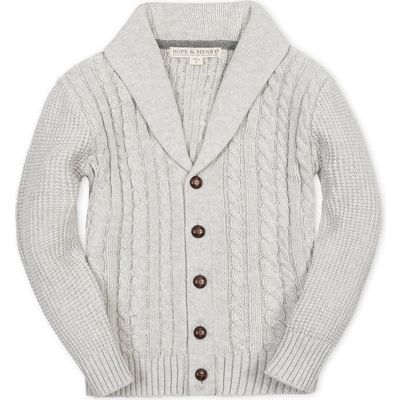 Hope & Henry Hope & Henry Kids' Organic Shawl Collar Cable Sweater Cardigan