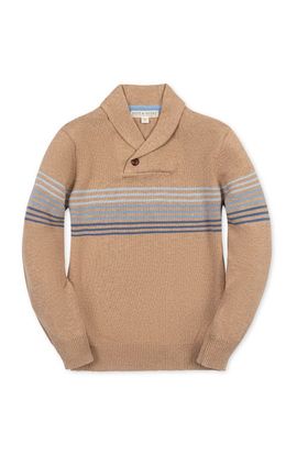 Hope & Henry Hope & Henry Kids' Organic Shawl Collar Stripe Sweater