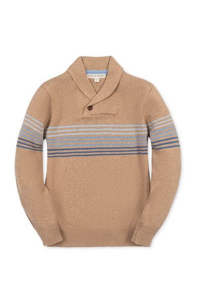 Hope & Henry Hope & Henry Kids' Organic Shawl Collar Stripe Sweater