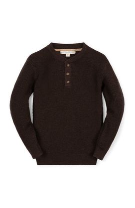 Hope & Henry Hope & Henry Kids' Organic Sweater Henley with Elbow Patches