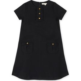 Hope & Henry Hope & Henry Kids' Ponte A-Line Ruffle Placket Dress