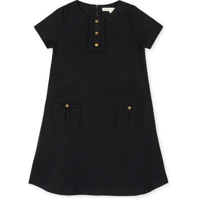 Hope & Henry Hope & Henry Kids' Ponte A-Line Ruffle Placket Dress