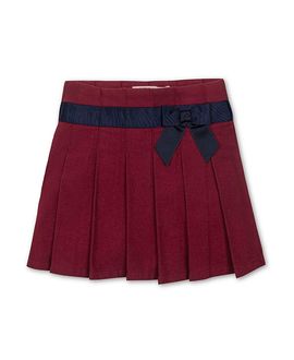 Hope & Henry Hope & Henry Organic Brushed Cotton Pleated Skirt with Bow
