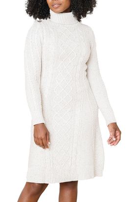 Hope & Henry Hope & Henry Organic Long Sleeve Turtleneck Cable Sweater Dress