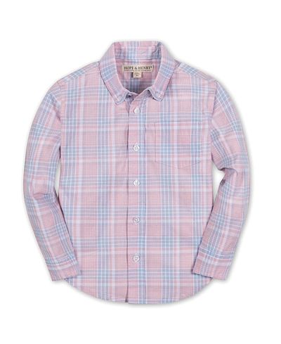 Hope & Henry Hope & Henry Unisex Hope & Henry Boys' Organic Stretch Poplin Long Sleeve Button Down Shirt