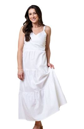 Hope & Henry Hope & Henry Womens' Sleeveless Tiered Wrap Dress, Womens