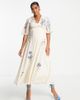 Hope & Ivy Maternity Hope & Ivy Maternity Carmen embroidered dress in cream-White - 1