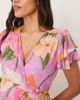 Hope & Ivy Maternity Hope & Ivy Maternity frill sleeve maxi wrap dress with tie waist in blue print-pink - 4
