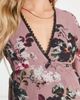 Hope & Ivy Maternity Hope & Ivy Maternity lace trim wrap maxi dress in mink floral-Purple - 4