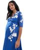 Hope & Ivy Maternity Hope & Ivy Maternity plunge front embellished maxi dress in blue - 3