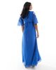 Hope & Ivy Maternity Hope & Ivy Maternity plunge front embellished maxi dress in blue - 4