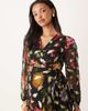 Hope & Ivy Maternity Hope & Ivy Maternity wrap front maxi dress in black floral with gold flecks - 3