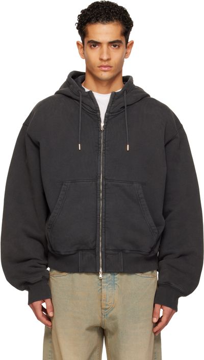 HOPE HOPE Black Oversized Zip-Up Hoodie
