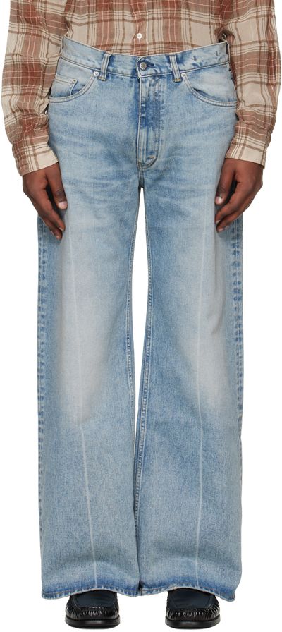 HOPE HOPE Blue Low-Waist Wide-Leg Jeans
