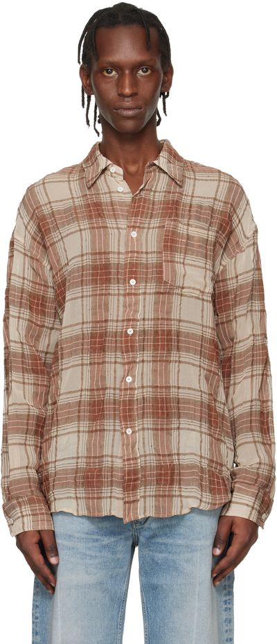 HOPE HOPE Brown Wide-Fit Shirt
