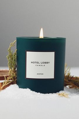 Hotel Lobby Woody Aspen Boxed Glass Candle