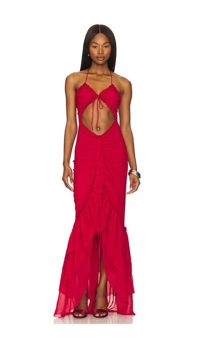 heavenly hues red maxi dress Burgundy Dress - Maxi Dress - Sleeveless Dress - V-Neck Dress
