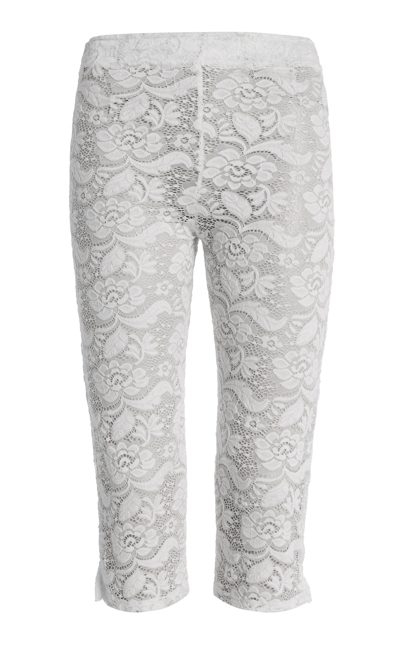 House of Aama House of Aama Floral Lace Capri Pants White