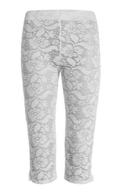 House of Aama House of Aama Floral Lace Capri Pants White