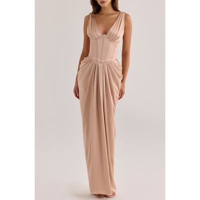 HOUSE OF CB HOUSE OF CB Angeline Satin Corset Gown
