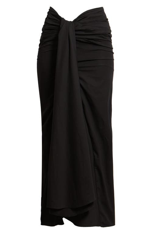 HOUSE OF CB HOUSE OF CB April Ruched Stretch Cotton Evening Midi Skirt