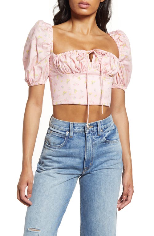 HOUSE OF CB HOUSE OF CB Arianna Puff Sleeve Crop Corset Top