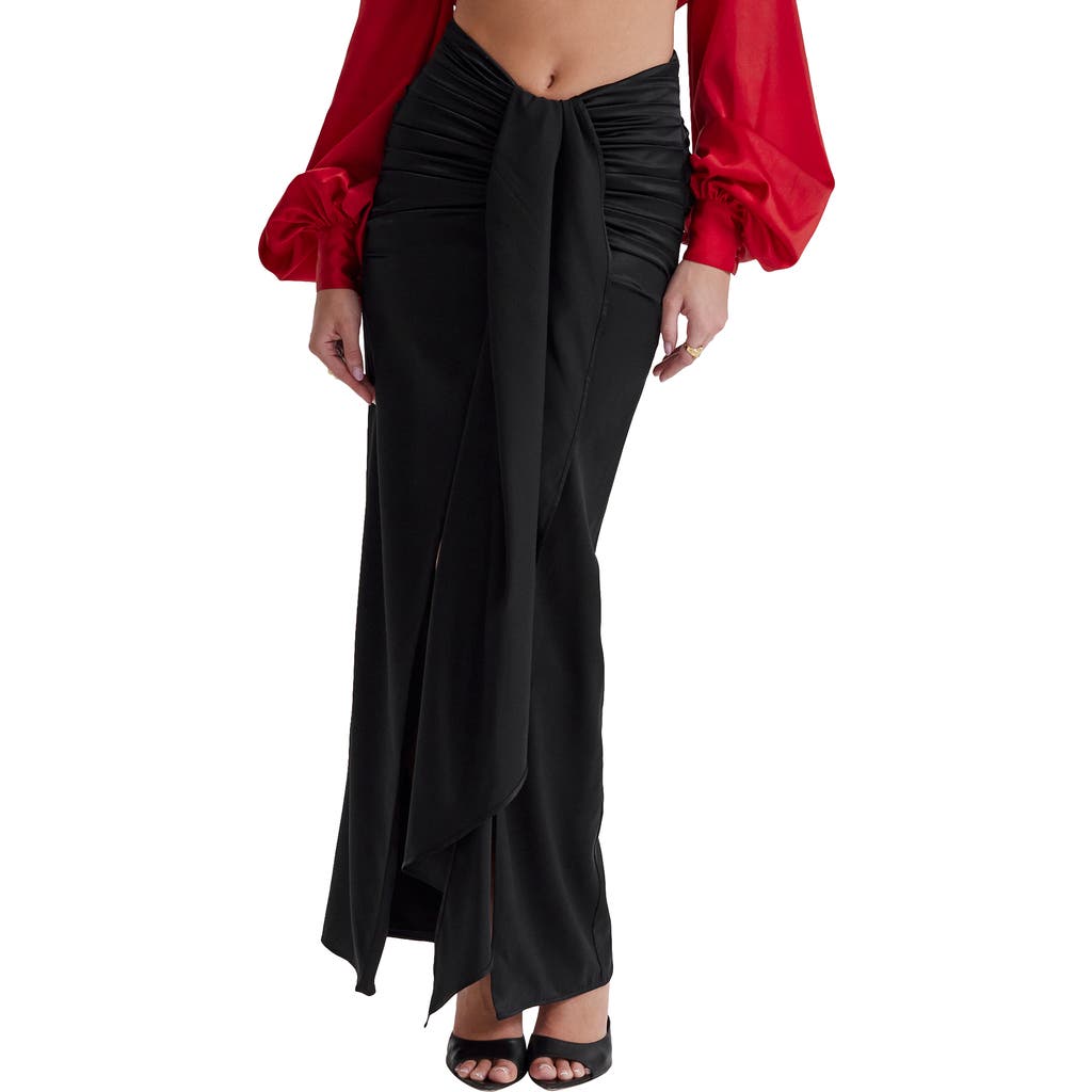 HOUSE OF CB HOUSE OF CB Arla Draped Stretch Silk Maxi Skirt