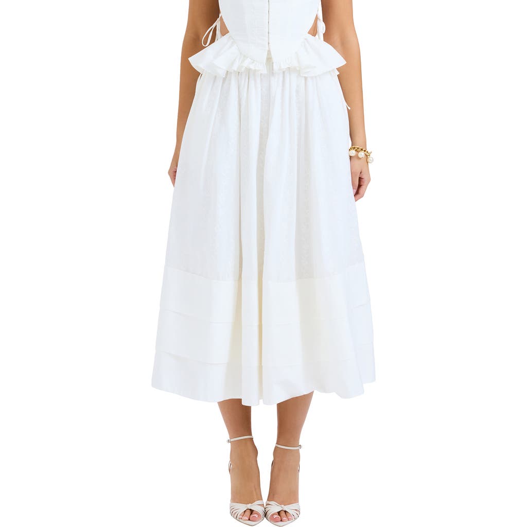 HOUSE OF CB HOUSE OF CB Augustine Embroidered Cotton Midi Skirt