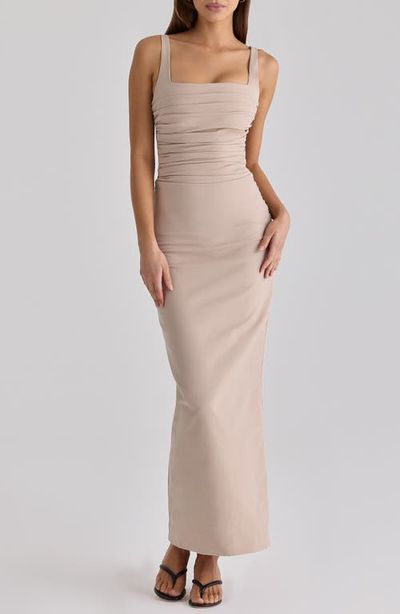 HOUSE OF CB HOUSE OF CB Calandra Stretch Crepe Ruched Maxi Dress