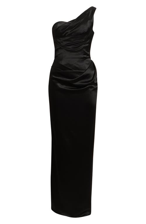 HOUSE OF CB HOUSE OF CB Caprice One-Shoulder Satin Gown