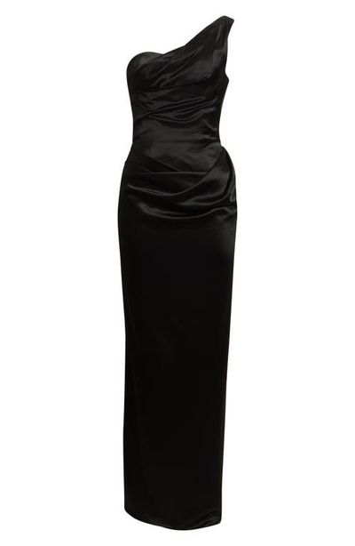 HOUSE OF CB HOUSE OF CB Caprice One-Shoulder Satin Gown