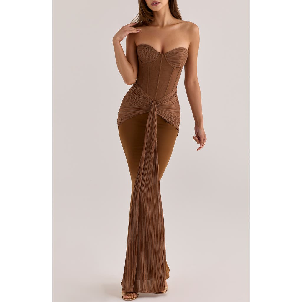 HOUSE OF CB HOUSE OF CB Charlotte Strapless Chiffon Corset Gown
