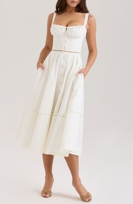 HOUSE OF CB HOUSE OF CB Chiarina Stretch Cotton Midi Sundress