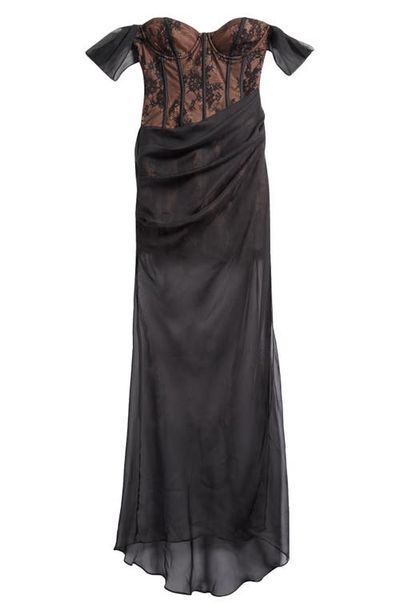 bcbgmaxazria navy blue dress Allure Blue Sequined Maxi Dress main image 1