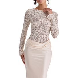 HOUSE OF CB HOUSE OF CB Ellie Long Sleeve Lace Bodysuit
