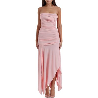 HOUSE OF CB HOUSE OF CB Ivana Strapless Handkerchief Hem Cocktail Dress
