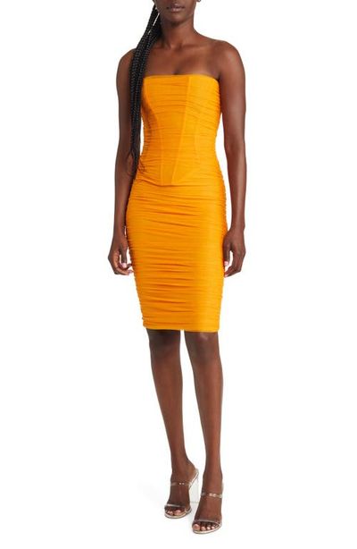 HOUSE OF CB HOUSE OF CB Julianna Strapless Ruched Corset Dress