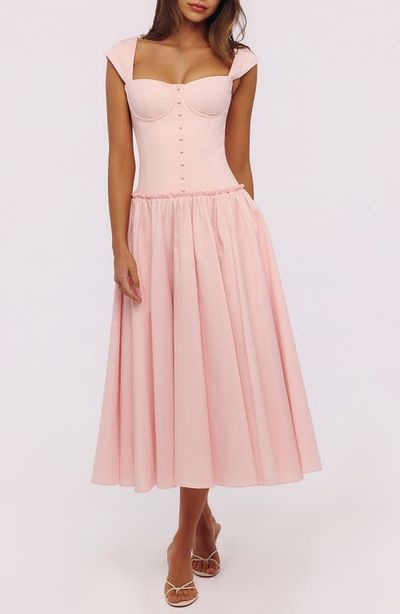 HOUSE OF CB HOUSE OF CB Kaia Cap Sleeve Fit & Flare Midi Dress